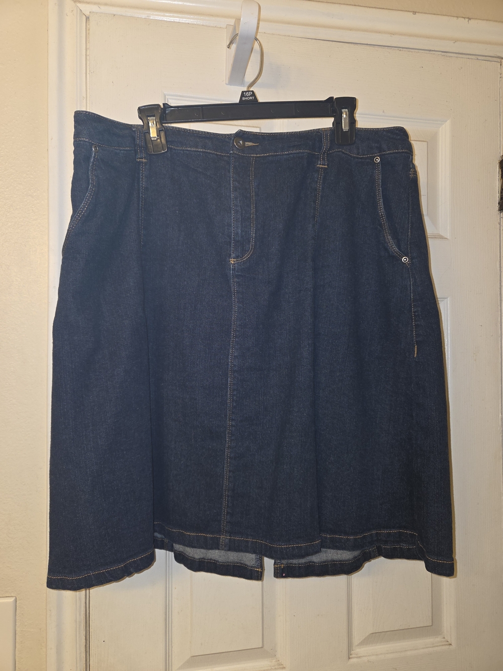Jessica London Denim A-Line Skirt - Dark Blue